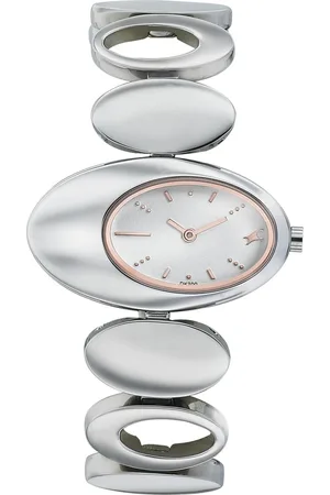 Fastrack Hitlist Quartz Analog White Dial Stainless Steel Strap Watch for Girls