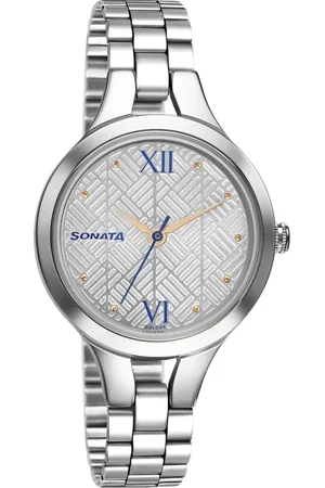 Sonata Workwear White Dial Women Watch With Stainless Steel Strap