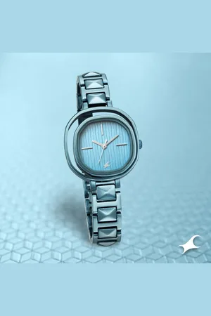 Fastrack Opulence Quartz Analog Blue Dial Metal Strap Watch for Girls