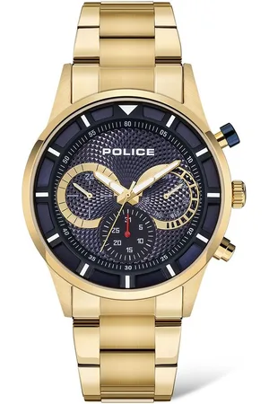 Police Quartz Multifunction Blue Dial Stainless Steel Strap Watch for Men