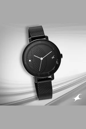 Fastrack Younique Quartz Analog Black Dial Stainless Steel Strap Watch for Girls