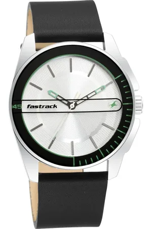 Fastrack Wear Your Look Quartz Analog Silver Dial Leather Strap Watch for Guys