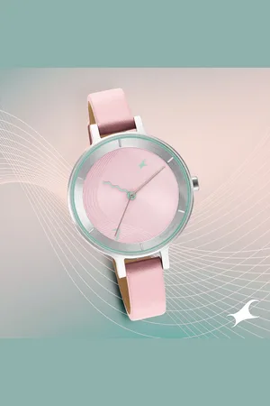 Fastrack Stunners Quartz Analog Pink Dial Leather Strap Watch for Girls