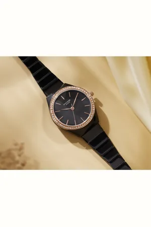 Sonata Poze Quartz Analog Brown Dial Metal Strap Watch for Women