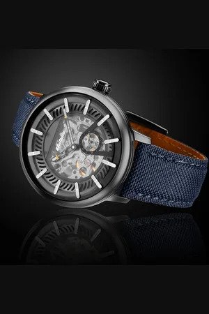 Titan Octane Aerobatics Mechanical Analog Black Dial Nylon Strap Watch for Men
