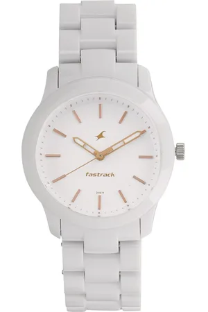 Fastrack Trendies Quartz Analog White Dial Plastic Strap Watch for Girls