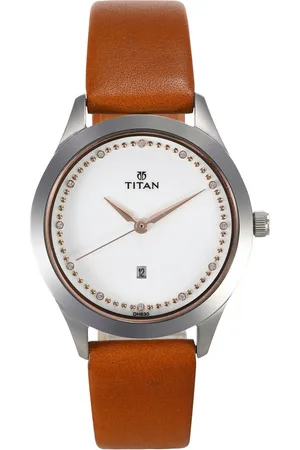 Titan Sparkle White Dial Analog Date Function Watch for Women