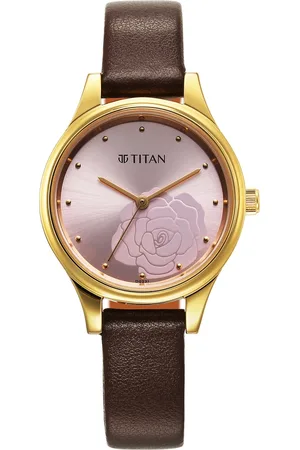 Titan Karishma Quartz Analog Pink Leather Strap for Women