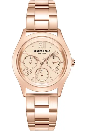 Kenneth Cole Quartz Multifunction Rose Gold Dial Stainless Steel Strap Watch for Women