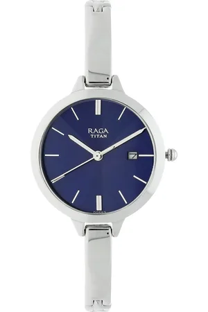 Titan Raga Viva Blue Dial Analog with Date Metal Strap Watch for Women