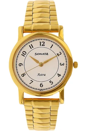 Sonata Quartz Analog White Dial Stainless Steel Strap Watch for Men