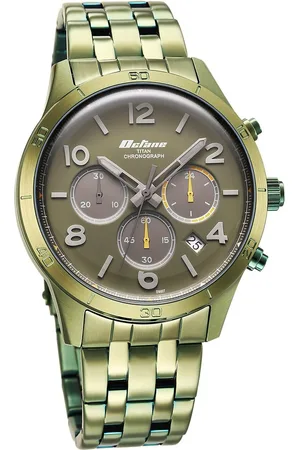 Titan Octane Classic Sporty Green Dial Chronograph Stainless Steel Strap watch for Men