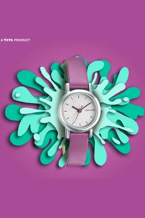 Sonata Splash White Dial Women Watch With Leather Strap