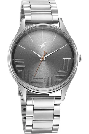 Fastrack Stunners Quartz Analog Grey Dial Metal Strap Watch for Guys
