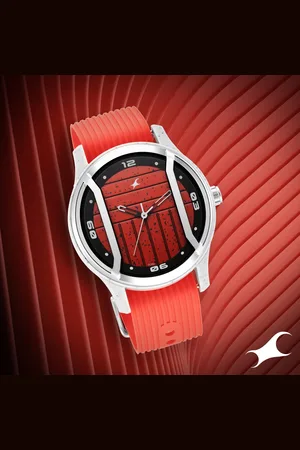 Fastrack Urban Bounce Quartz Analog Red Dial Silicone Strap Watch for Guys