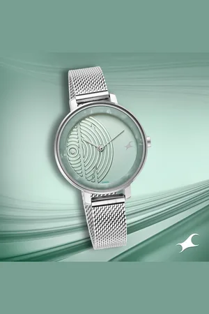 Fastrack Younique Quartz Analog Blue Dial Stainless Steel Strap Watch for Girls