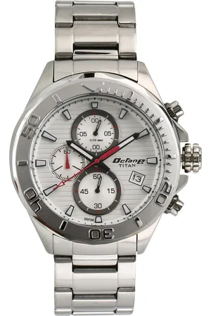 Titan Quartz Chronograph Silver Dial Stainless Steel Strap Watch for Men
