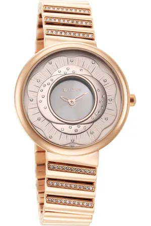 Titan Purple Unending Beauty Rose Gold Dial Analog Stainless Steel Strap Watch for Women