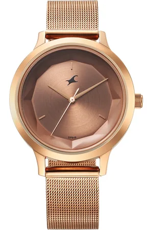 Fastrack Fleek Quartz Analog Rose Gold Dial Stainless Steel Strap Watch For Girls