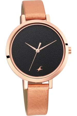 Fastrack Paint Me Quartz Analog Black Dial Leather Strap Watch for Girls