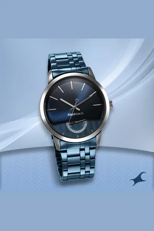 Fastrack Opulence Quartz Analog with Date Blue Dial Stainless Steel Strap Watch for Guys