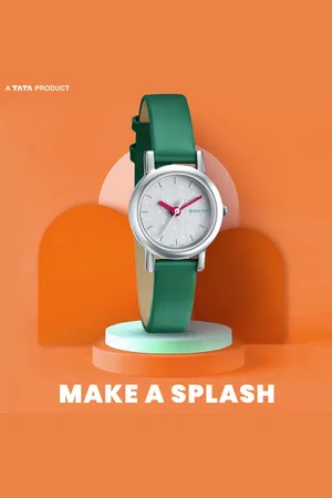 Sonata Splash White Dial Women Watch With Leather Strap