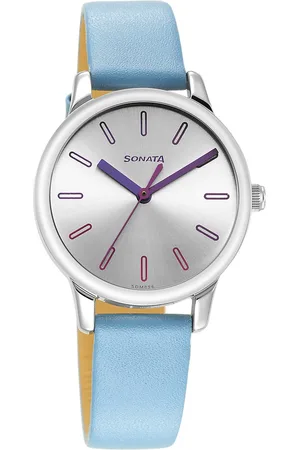 Sonata Splash Silver Dial Women Watch With Leather Strap