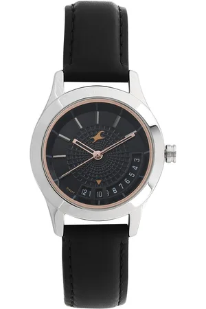 Fastrack All Nighters Quartz Analog Black Dial Leather Strap Watch for Girls