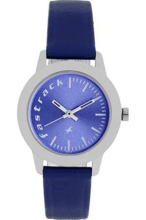 Fastrack Quartz Analog Blue Dial Leather Strap Watch for Girls