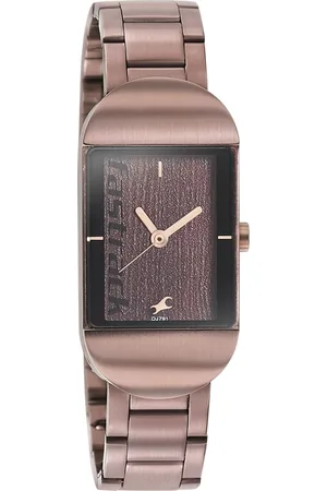 Fastrack Go Skate Quartz Analog Brown Dial Stainless Steel Strap Watch for Girls
