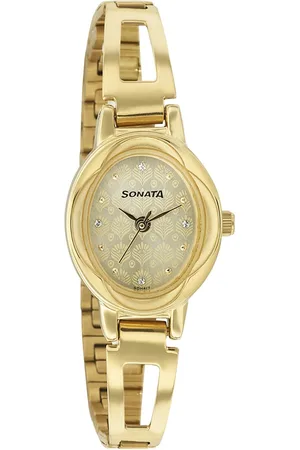 Sonata Pankh Champagne Dial Women Watch With Stainless Steel Strap