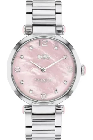 Coach Quartz Analog Pink Dial Stainless Steel Strap Watch for Women