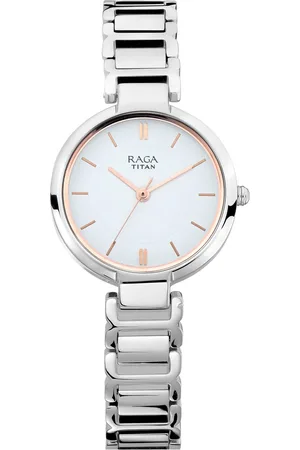 Titan Raga Viva White Dial Analog Metal Strap watch for Women