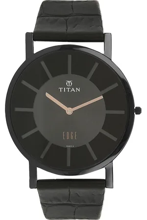 Titan Quartz Analog Black Dial Leather Strap Watch for Men