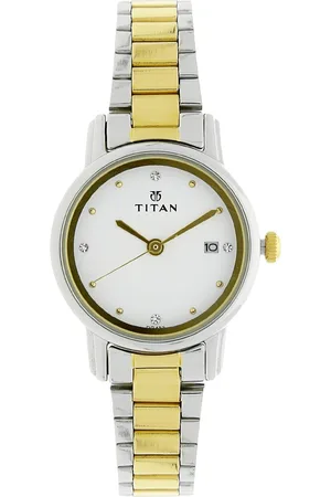 Titan Karishma White Dial Analog with Date Stainless Steel Strap watch for Women