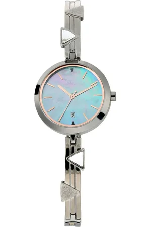 Titan Raga Viva Mother of Pearl Dial Analog with Date Metal Strap Watch for Women