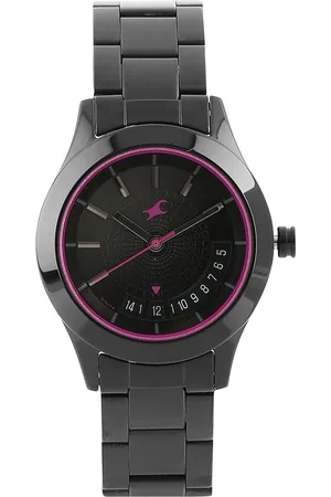 Fastrack All Nighters Quartz Analog Black Dial Metal Strap Watch for Girls