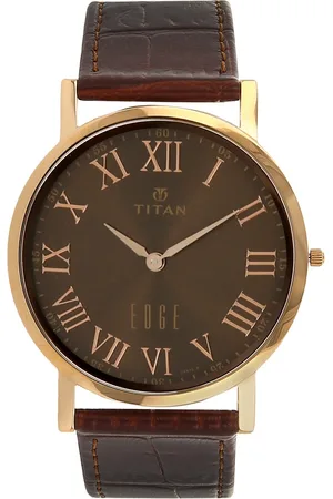 Titan Quartz Analog Brown Dial Leather Strap Watch for Men