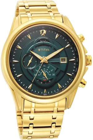 Titan Regalia Premium Green Chrono Stainless Steel Strap watch for Men