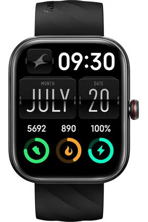 Fastrack Kruz+ 4.85 CM Super HD Display with Functional Crown with Black Silicone Strap Smart Watch for Unisex