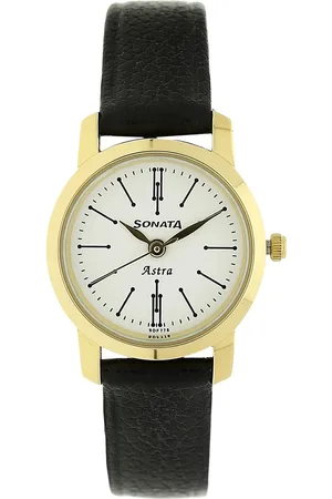 Sonata Quartz Analog White Dial Leather Strap Watch for Women