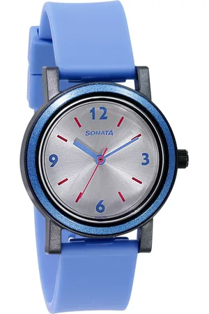 Sonata Pop Silver Dial Women Watch With Polyurethane Strap