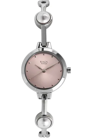 Titan Quartz Analog Pink Dial Metal Strap Watch for Women