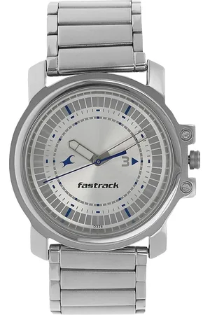 Fastrack Quartz Analog Silver Dial Stainless Steel Strap Watch for Guys