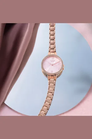 Sonata Poze Quartz Analog Pink Dial Metal Strap Watch for Women