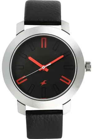 Fastrack Quartz Analog Black Dial Leather Strap Watch for Guys