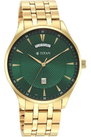 Titan Opulent Green Dial Analog Stainless Steel Strap watch for Men