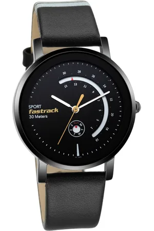 Fastrack Wear Your Look Quartz Analog with Day and Date Black Dial Leather Strap Watch for Girls