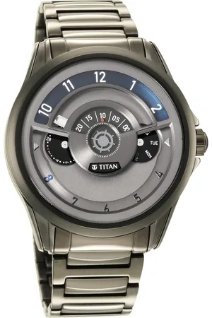 Titan Maritime Quartz Multifunction Anthracite Dial Stainless Steel Strap Watch for Men