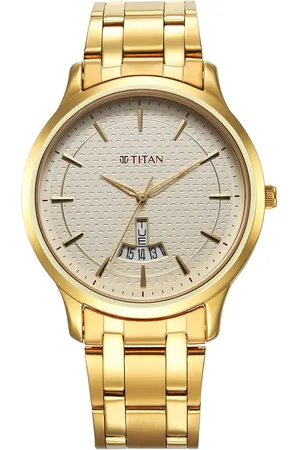 Titan Karishma Quartz Analog Champagne Dial Stainless Steel Strap Watch for Men